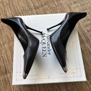 Alexander McQueen Black and Silver Heels